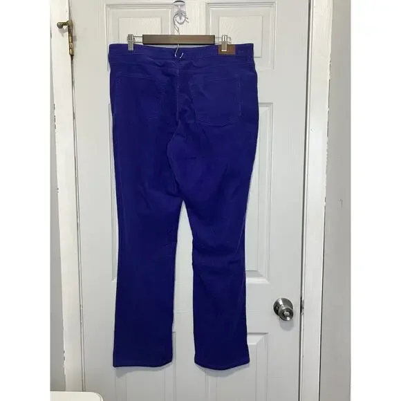 Lands' End Women’s Blue Mid Rise Straight Leg Corduroy Pants Size 14 (36/31) EU‎ - Picture 3 of 13